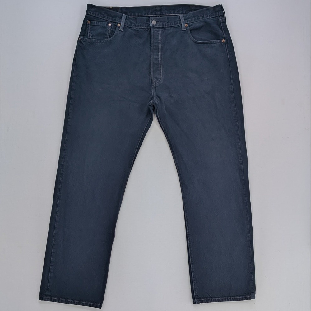 Levi's 501 Original Fit Button Fly Jeans 40x31 Dark Wash Black Patch